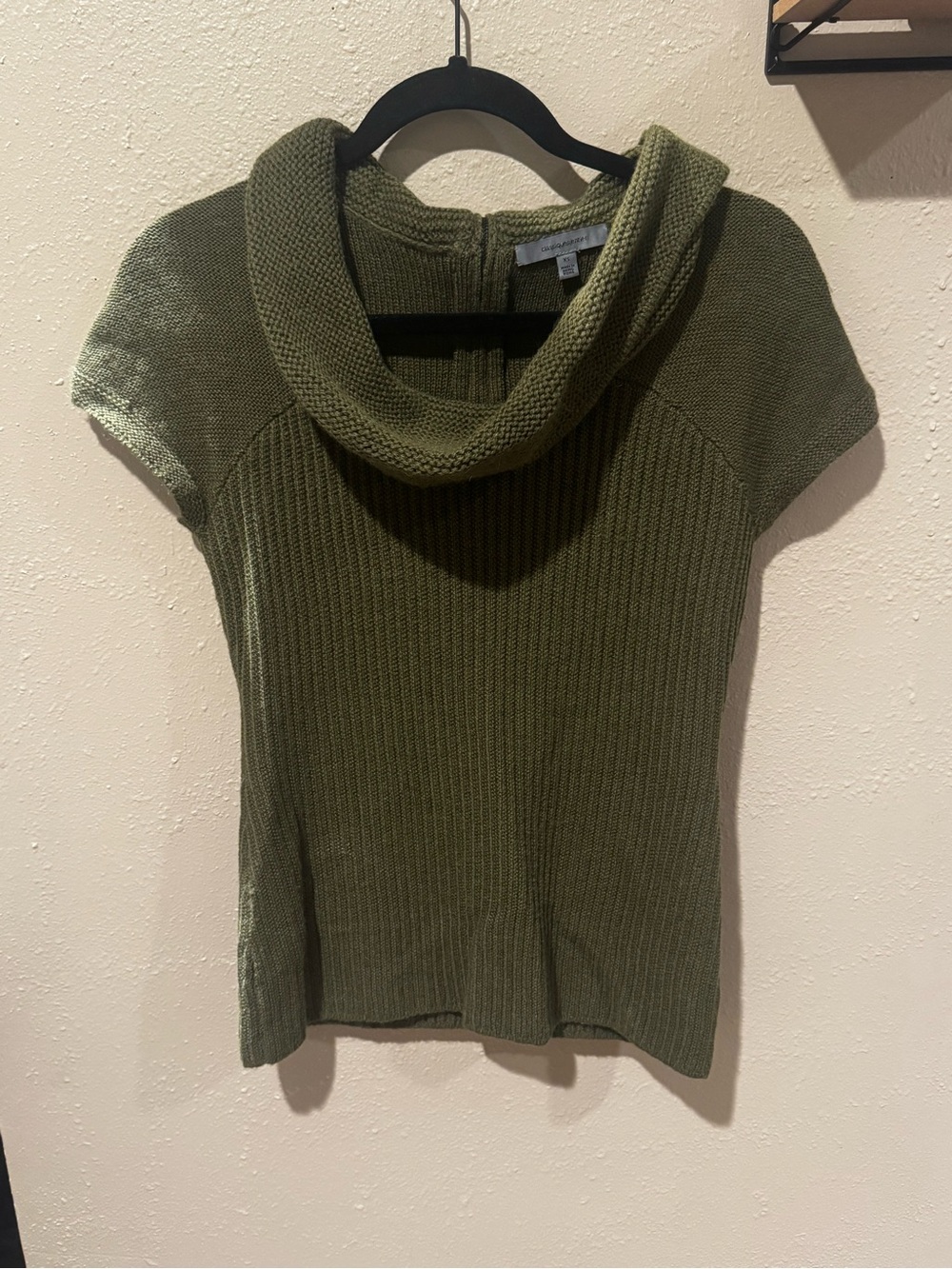 Classiques Entier Olive Green Short-Sleeve Cowl Neck Sweater